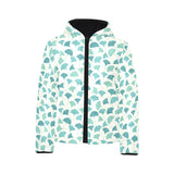 Green ginkgo leaves pattern Kids' Boys' Girls' Padded Hooded Jacket