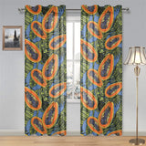 Colorful papaya tropical leaves Gauze Curtain