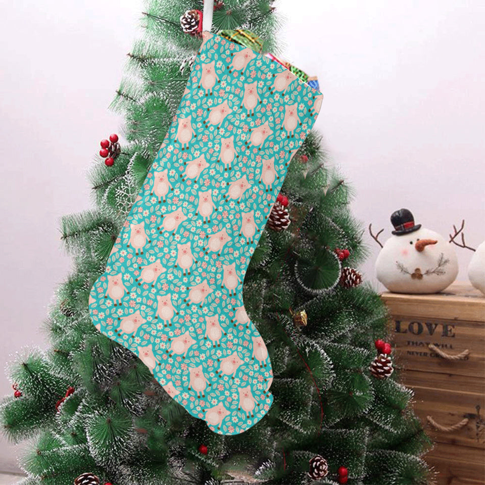 Pig Pattern Print Design 01 Christmas Stocking