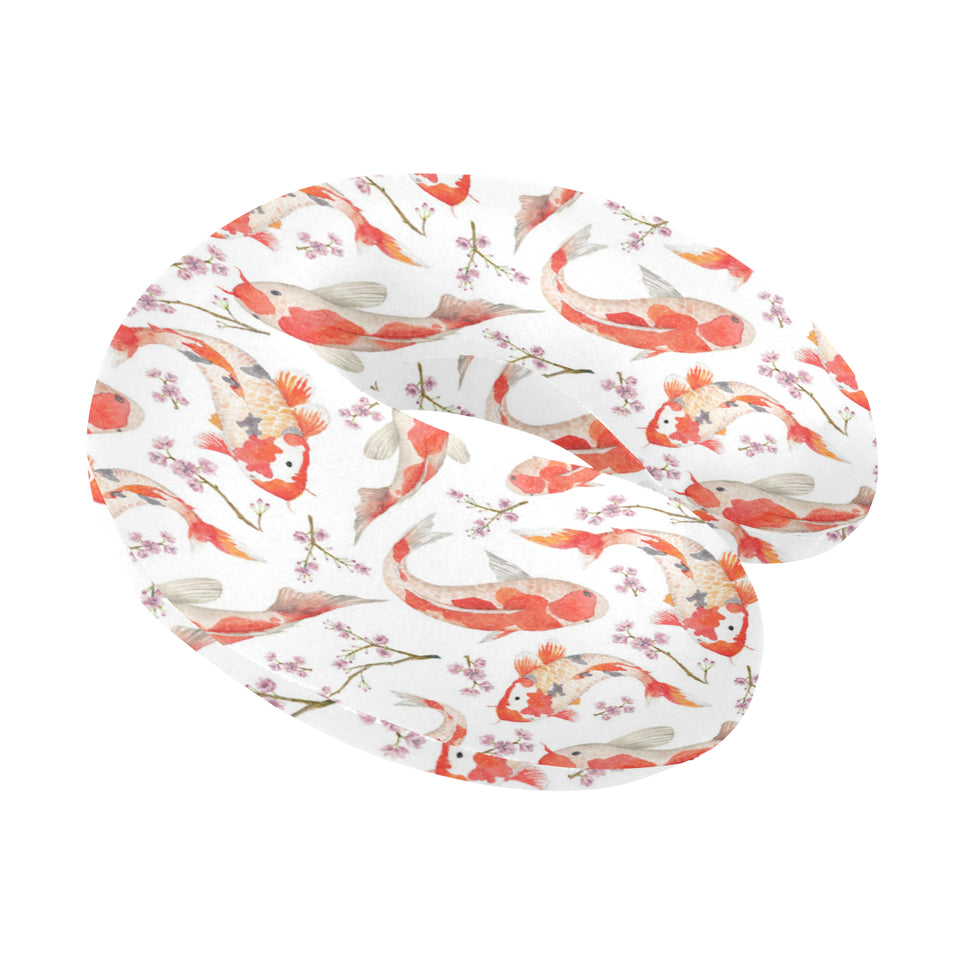 Watercolor fancy carp pattern U-Shaped Travel Neck Pillow