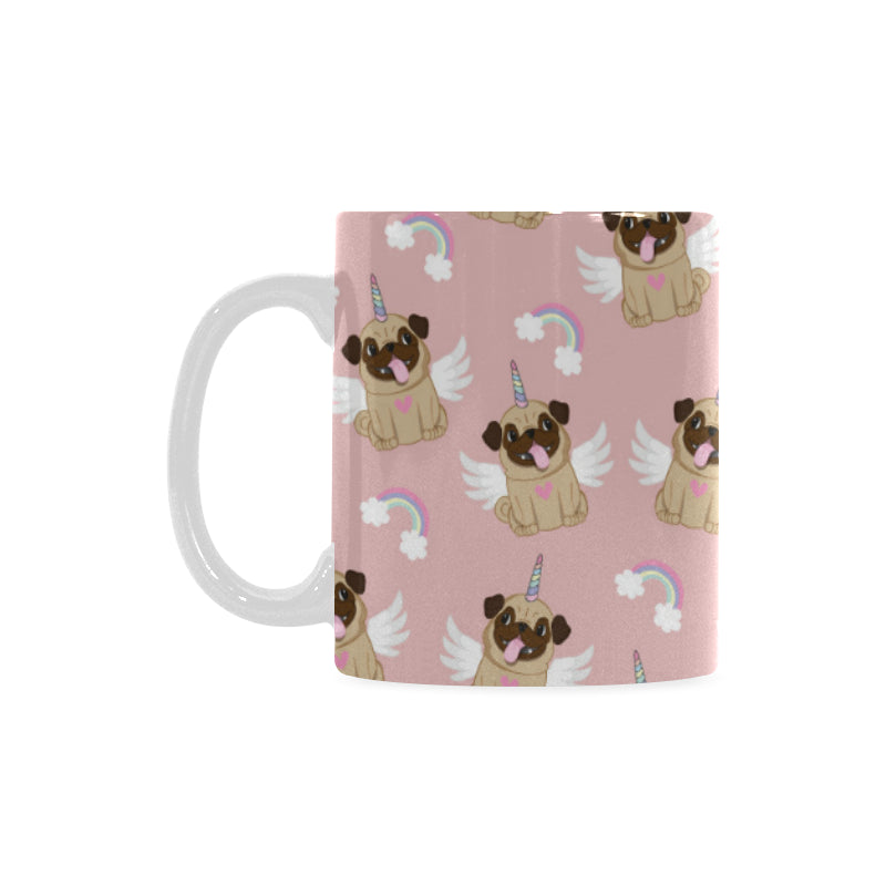 Cute unicorn pug pattern Classical White Mug (Fulfilled In US)