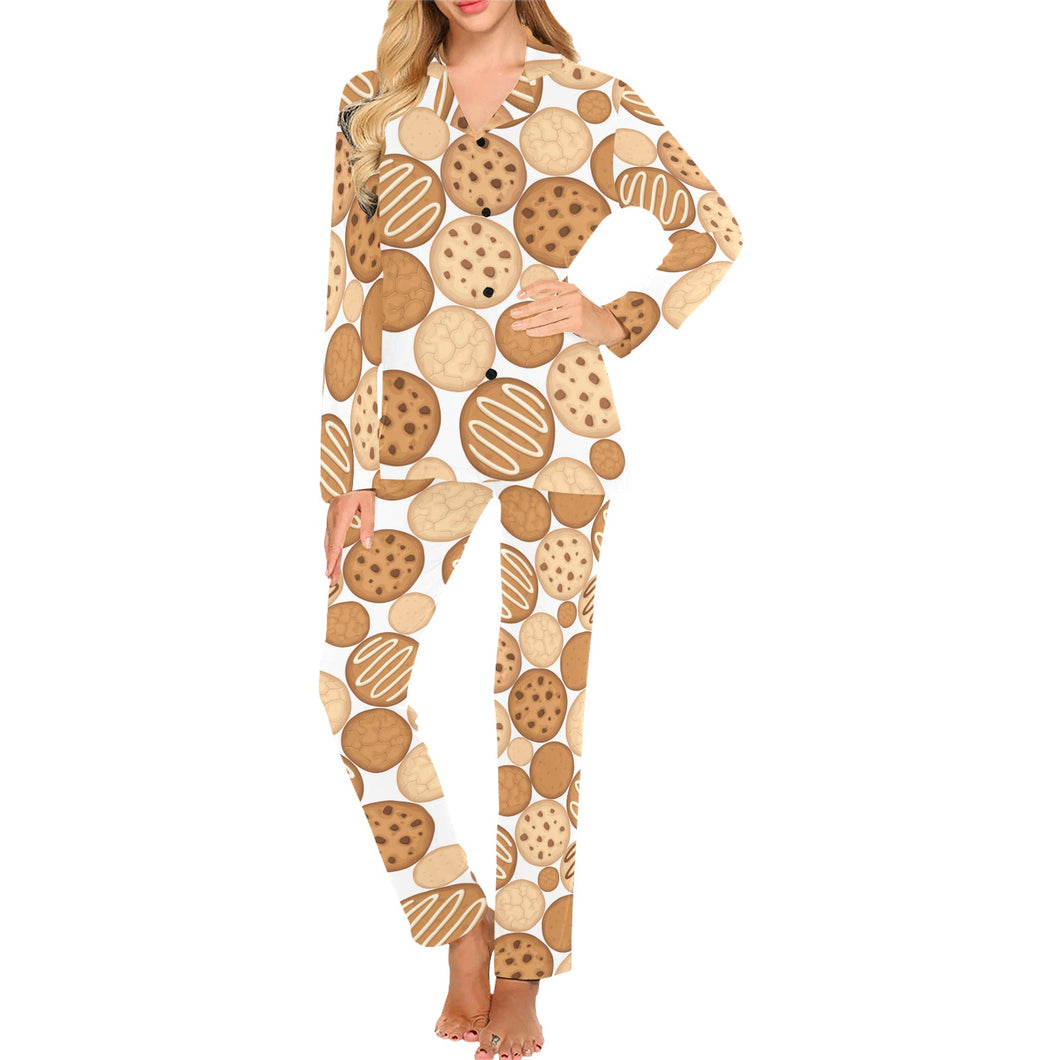 Various cookie pattern Women's Long Pajama Set