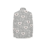 Cute koala leaves pattern Women's Long Sleeve Polo Shirt