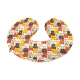 Colorful Maneki neko cat pattern U-Shaped Travel Neck Pillow