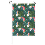 Parrot Palm tree leaves flower hibiscus pattern House Flag Garden Flag