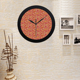 Tropical grapefruit pattern Elegant Black Wall Clock