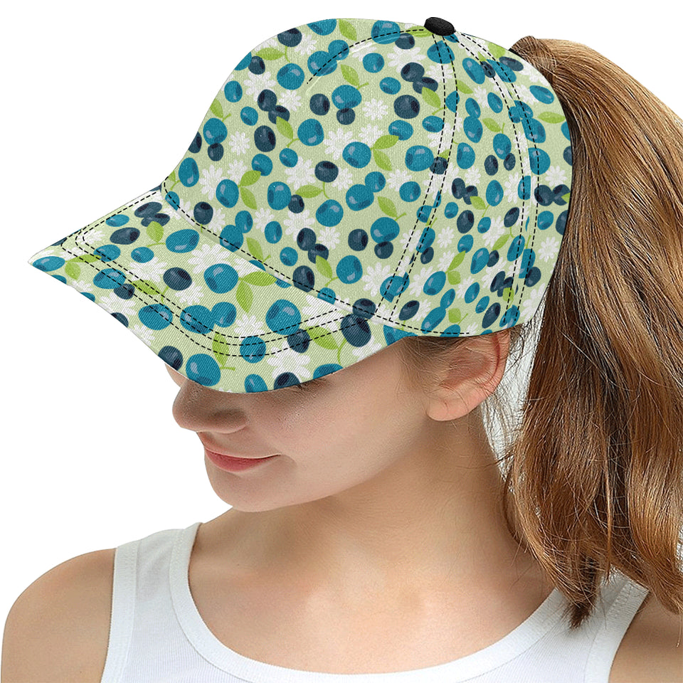 blueberry flower pattern All Over Print Snapback Cap