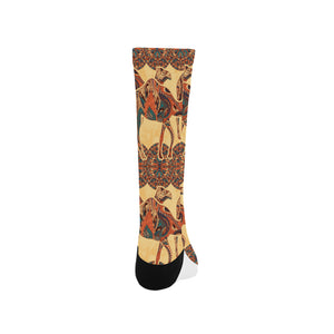 Camel polynesian tribal design pattern Crew Socks