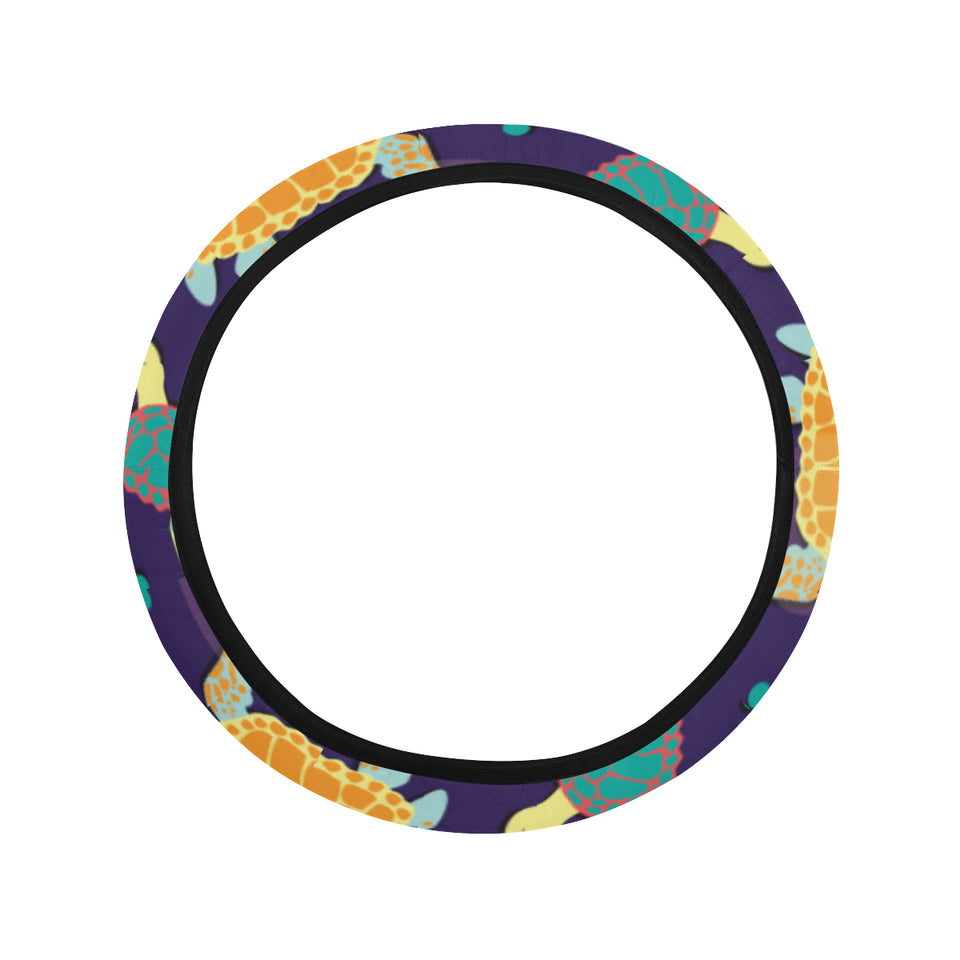 Colorful sea turtle pattern Car Steering Wheel Cover