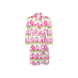 Teddy Bear Pattern Print Design 04 Men's Long Sleeve Belted Night Robe