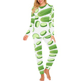 cucumber whole slices pattern Women's All Over Print Pajama Set
