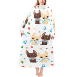 Cute Chihuahua dog pattern Blanket Robe with Sleeves