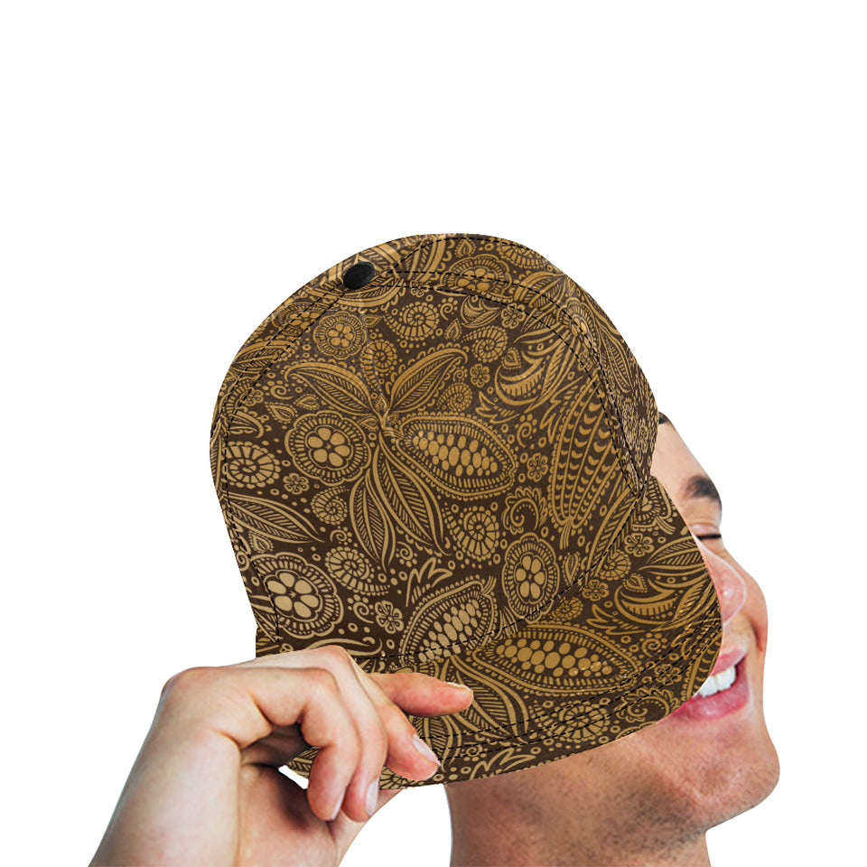 cacao beans tribal polynesian pattern background All Over Print Snapback Cap