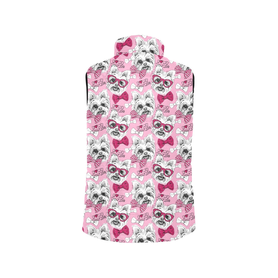 Yorkshire Terrier Pattern Print Design 03 Men's Padded Vest