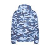 Blue camouflage pattern Kids' Boys' Girls' Padded Hooded Jacket