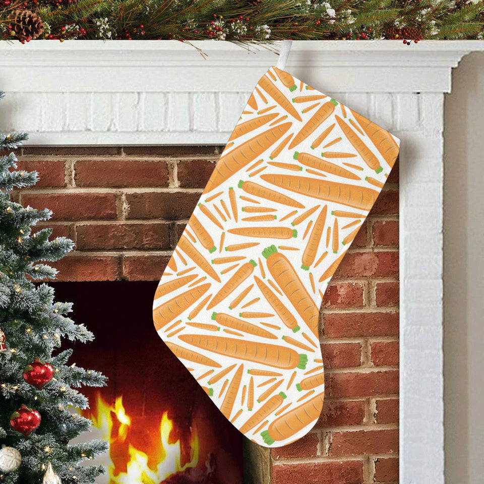 Carrot Pattern Print Design 02 Christmas Stocking
