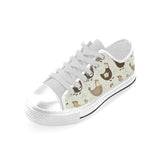 Cute rooster chicken cock Men's Low Top Shoes White