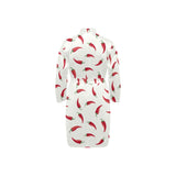 Chili peppers pattern Men's Long Sleeve Belted Night Robe