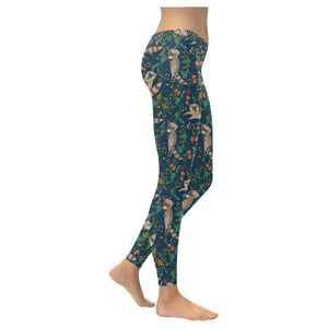 Raccoon tropical leaves pattern Women's Legging Fulfilled In US