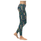Raccoon tropical leaves pattern Women's Legging Fulfilled In US