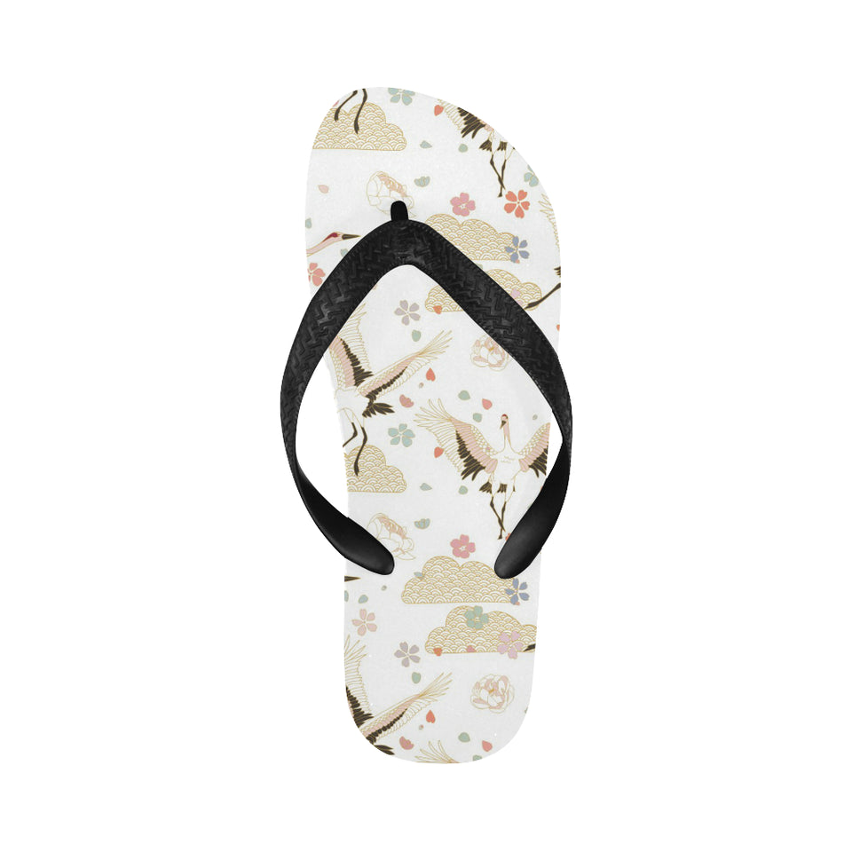 Beautiful Japanese cranes pattern Unisex Flip Flops