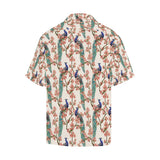 Peacock tropical flower pattern Men's All Over Print Hawaiian Shirt
