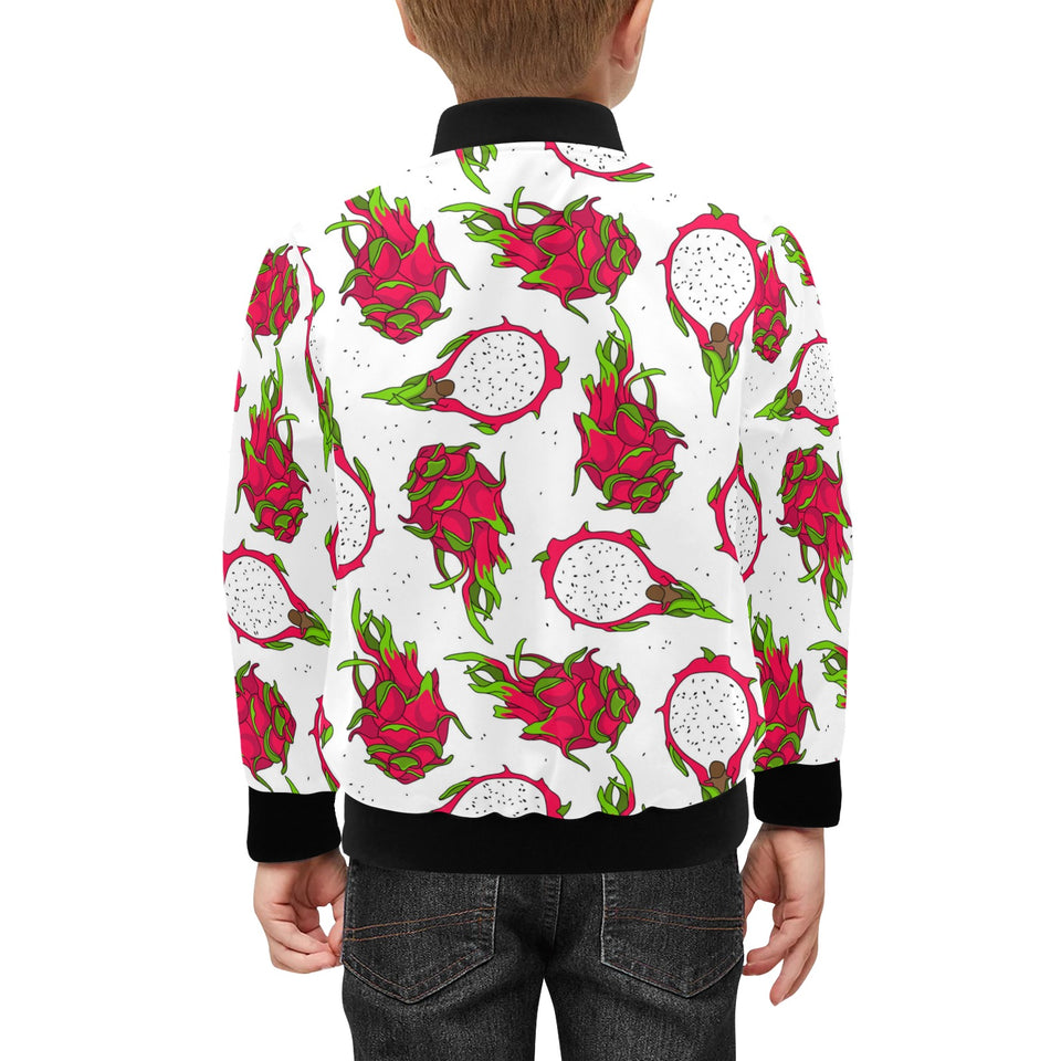 dragon fruits white background Kids' Boys' Girls' Bomber Jacket