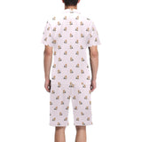 Yorkshire Terrier Pattern Print Design 02 Men's V-Neck Short Pajama Set