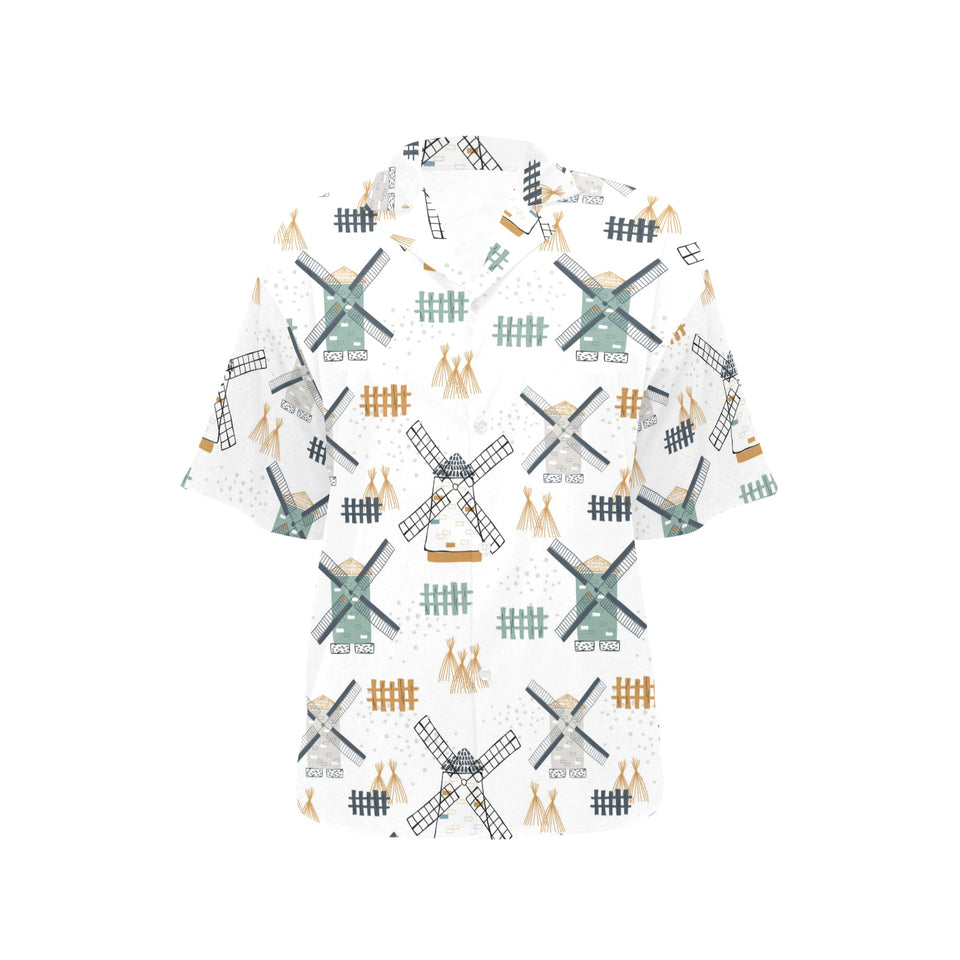 windmill pattern Women's All Over Print Hawaiian Shirt