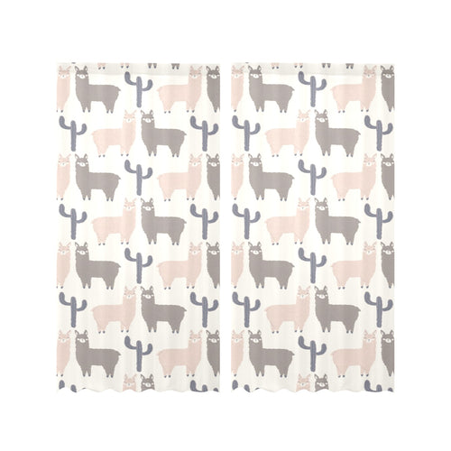 Llama Alpaca pattern Gauze Curtain