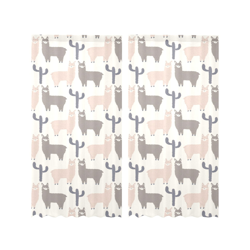 Llama Alpaca pattern Gauze Curtain