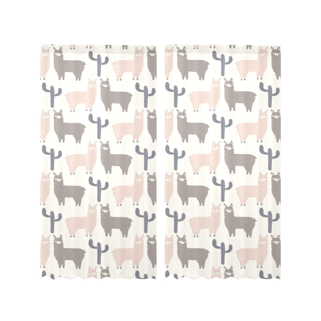 Llama Alpaca pattern Gauze Curtain