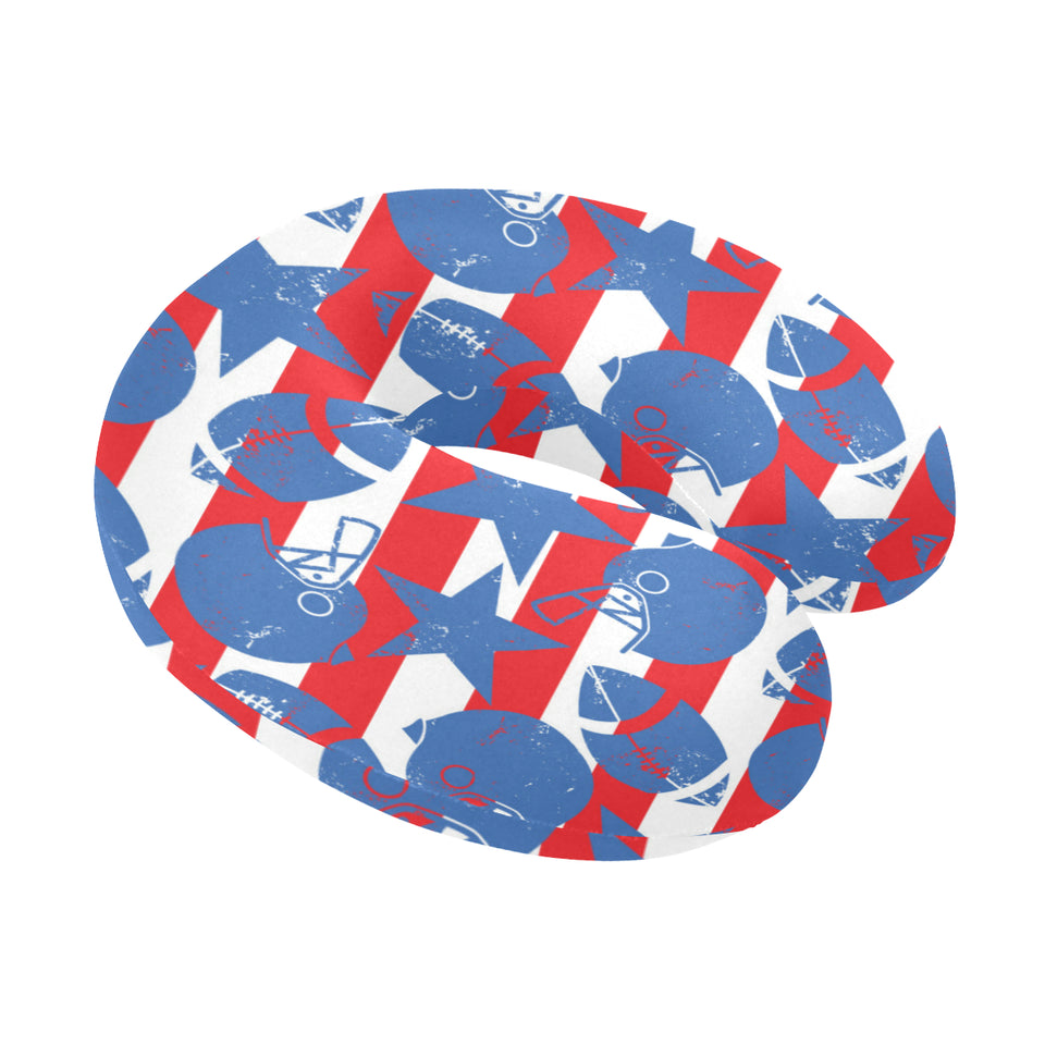 American football ball star stripes pattern U-Shaped Travel Neck Pillow