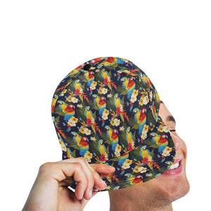 Colorful parrot flower pattern All Over Print Snapback Cap