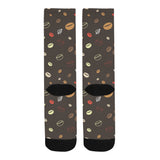 Coffee bean leave pattern Crew Socks