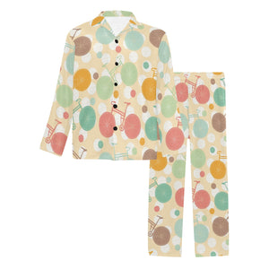 Bicycle Pattern Print Design 01 Men's Long Pajama Set