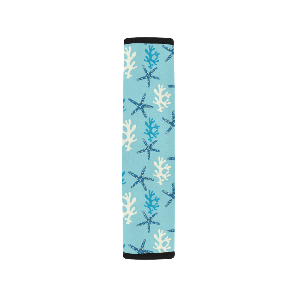 Blue starfish coral reef pattern Car Seat Belt Cover
