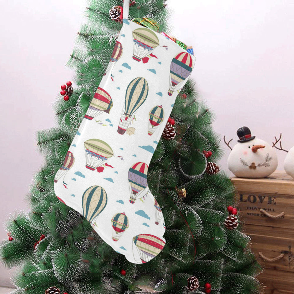 Hot air balloon pattern Christmas Stocking