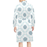 nautical steering wheel chain Men's Long Sleeve Belted Night Robe