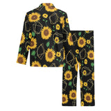 sunflower golden polygonal shapes Men's Long Pajama Set