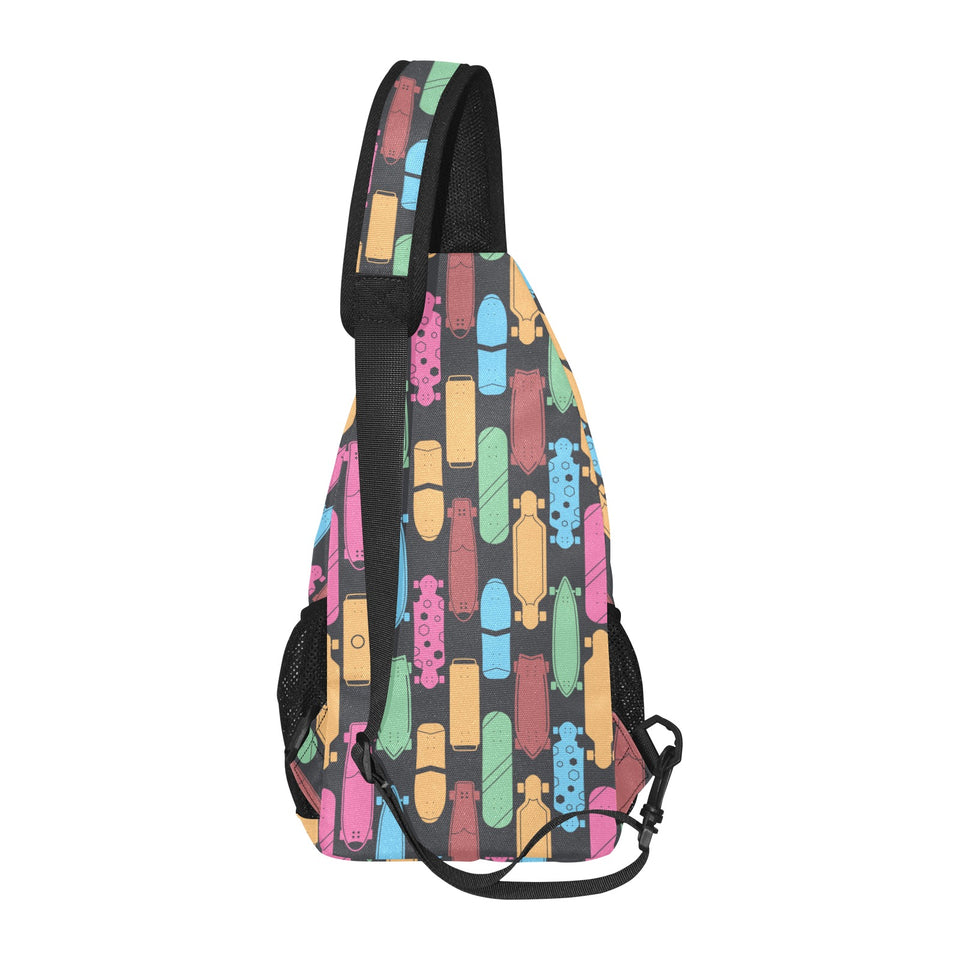 Skate Board Pattern Print Design 02 All Over Print Chest Bag