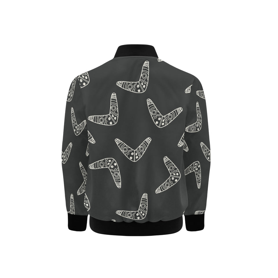 Hand drawn boomerang Australian aboriginal ornamen Kids' Boys' Girls' Bomber Jacket