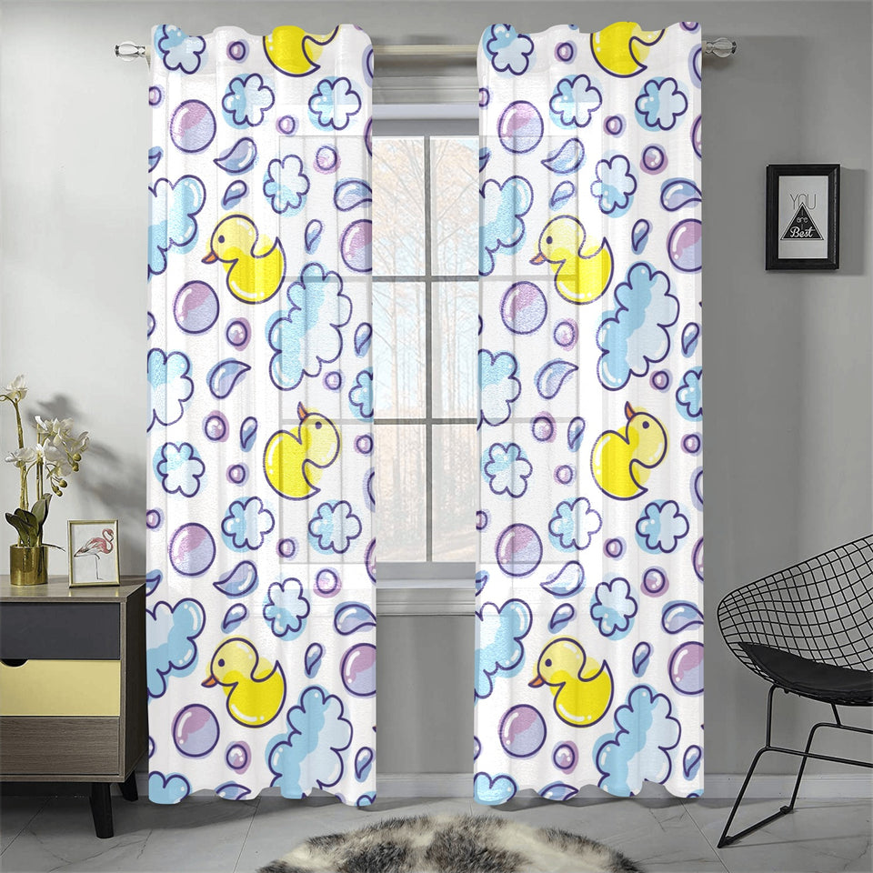 Duck Pattern Print Design 01 Gauze Curtain