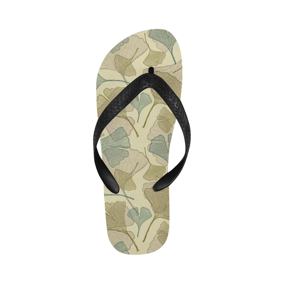 Ginkgo leaves design pattern Unisex Flip Flops