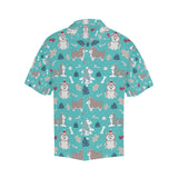 Christmas cute siberian husky puppie pattern Men's All Over Print Hawaiian Shirt