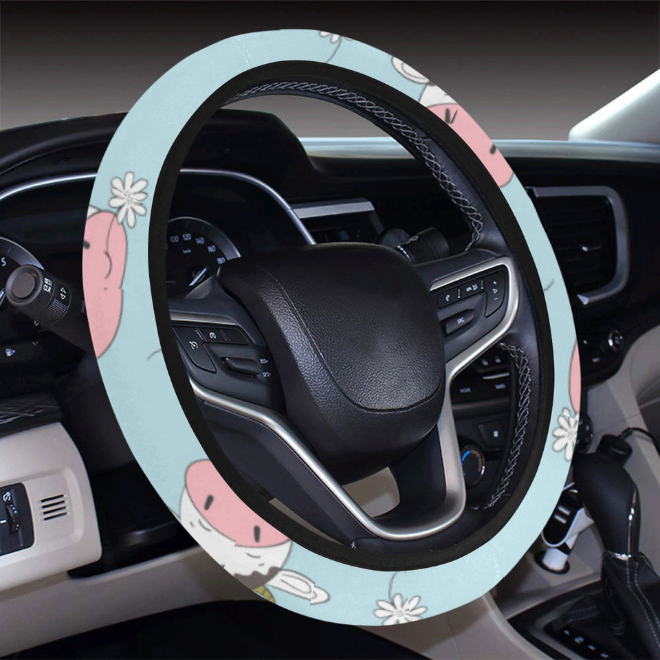 Cute cow flower pattern Car Steering Wheel Cover