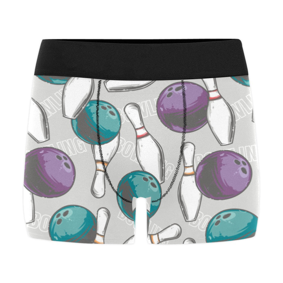 Bowling ball and pin gray background Men's All Over Print Boxer Briefs Men's Underwear