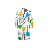 Darts Pattern Print Design 03 Men's Long Sleeve Belted Night Robe