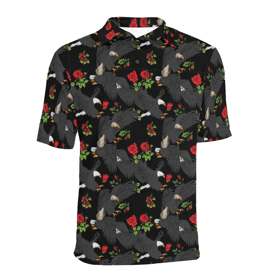 Eagle Pattern Print Design 04 Men's All Over Print Polo Shirt