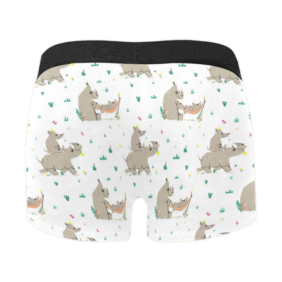 Cute Rhino pattern background Men's All Over Print Boxer Briefs Men's Underwear